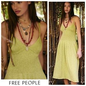 🌺NWTS-$80 FREE PEOPLE Tula Sweater Dress Midi L Drop-Waist A-Line Dress Large